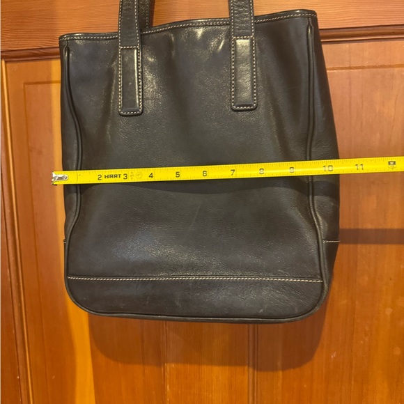 Coach Black Leather Shoulder Tote with White Contrast Stitching L2S-7776 - Picture 15 of 16